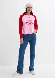 Topp med raglanärmar i ekologisk bomull, bonprix