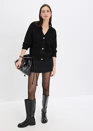 Hålmönstrad cardigan, bonprix