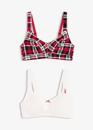 BH utan bygel med ekologisk bomull (2-pack), bonprix