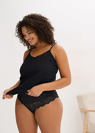 Linne med ekologisk bomull och spets (2-pack), bonprix