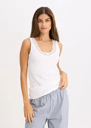 Linne med ekologisk bomull och spets (2-pack), bonprix