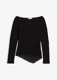 Långärmad topp i spets, bonprix