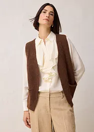 Grovstickad väst med alpackaull, bonprix