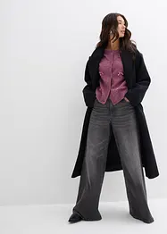 Finstickad cardigan med rosetter, bonprix