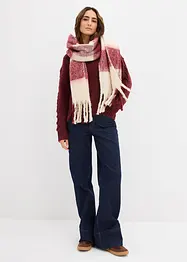 Tröja i fyrkantig modell med flätade ärmar, bonprix