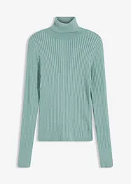 Ribbstickad polotröja, bonprix