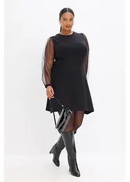 Stickad klänning i följsam viskosmix, bonprix