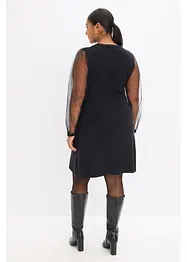 Stickad klänning i följsam viskosmix, bonprix