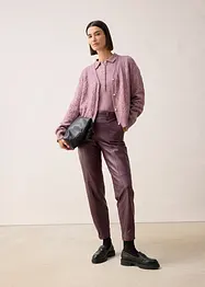 Hålmönstrad cardigan i bomull och ull, bonprix