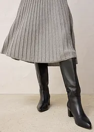 Stickad kjol med merinoull, bonprix