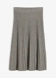 Stickad kjol med merinoull, bonprix