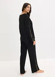 Pyjamas med skir, glittrig spets, bonprix