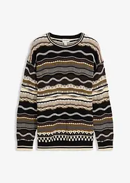 Grovstickad tröja av ren bomull, bonprix