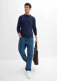 Långärmad pikétröja av ekologisk bomull, bonprix