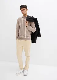 Finstickad tröja med tenniskrage, Slim Fit, bonprix