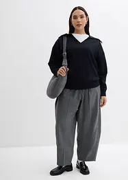 Sweatshirt med generös krage, av viskosmix, bonprix