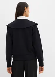 Sweatshirt med generös krage, av viskosmix, bonprix
