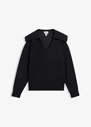 Sweatshirt med generös krage, av viskosmix, bonprix