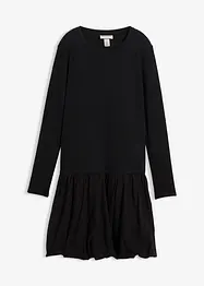 Trikåklänning med ballongformad kjoldel, bonprix