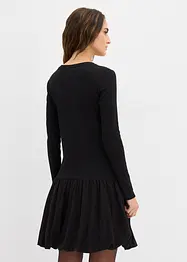 Trikåklänning med ballongformad kjoldel, bonprix