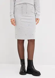 Trikåkjol med nitar, bonprix