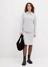 Trikåkjol med nitar, bonprix