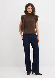 Ärmlös topp med glitterstenar, bonprix