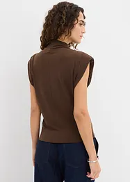 Ärmlös topp med glitterstenar, bonprix