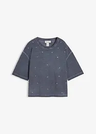 T-shirt i bomull med glitterstenar, bonprix