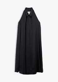 Mellanlång satinklänning av viskosmix, bonprix