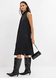 Mellanlång satinklänning av viskosmix, bonprix