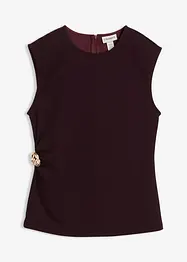 Linne i kräpp med prydnadsspänne, bonprix