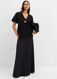 Bekväm Punto di Roma-väst med dekorativ knapp, bonprix