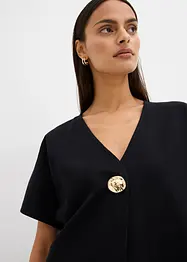 Bekväm Punto di Roma-väst med dekorativ knapp, bonprix