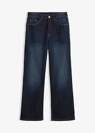 Fodrade jeans med jerseyfoder och vida ben, Mid Waist, bonprix
