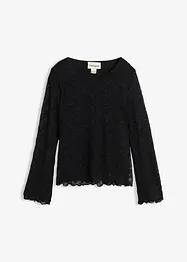 Långärmad topp i spets, bonprix
