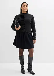 Kjol med gubbveck i lätt glänsande viskosmix, bonprix