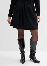 Kjol med gubbveck i lätt glänsande viskosmix, bonprix