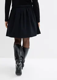 Kjol med gubbveck i lätt glänsande viskosmix, bonprix