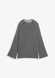 Tröja med halvpolo i viskosmix, bonprix