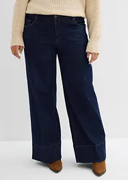 Wide Leg Jeans Mid Waist, med ekologisk bomull, bonprix