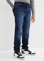 Jerseyfodrade dra på-jeans, Regular Fit, Straight, bonprix
