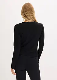 Långärmad topp med djup halsringning, bonprix