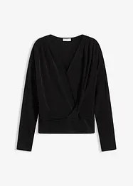 Långärmad topp med djup halsringning, bonprix