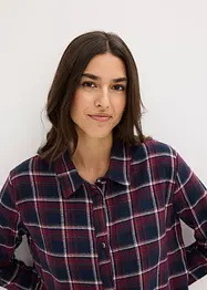 Nattlinne i vävd flanell med knappslå, bonprix