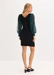 Figurnära miniklänning med cut-outs på ärmarna, bonprix