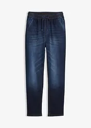 Jerseyfodrade dra på-jeans, Regular Fit, Straight, bonprix