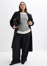 Grovstickad tröja i materialmix, bonprix