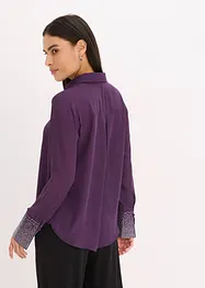Skjortblus med glitterstenar, bonprix