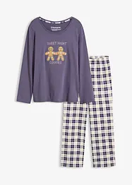 Pyjamas med flanellbyxa, bonprix